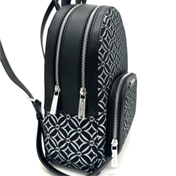Michael Kors Medium Jaycee Backpack Black/Silver - Picture 4 of 13